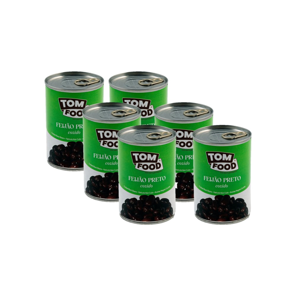 Frijoles negros cocidos Tom Food (6 x 425 g / 15 oz) - Imagen 1