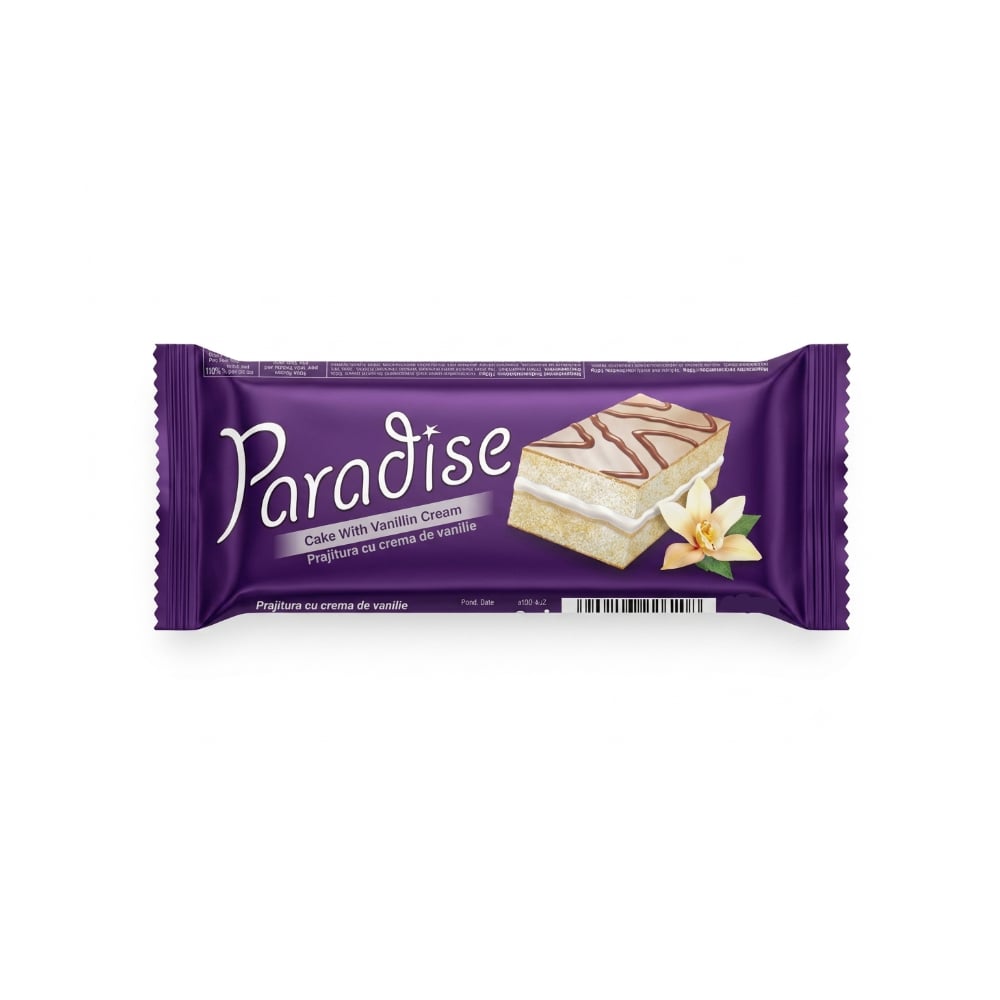 Pastelito relleno de crema de vainilla con cobertura de chocolate blanco Paradise Simsek (25 g) - Imagen 1
