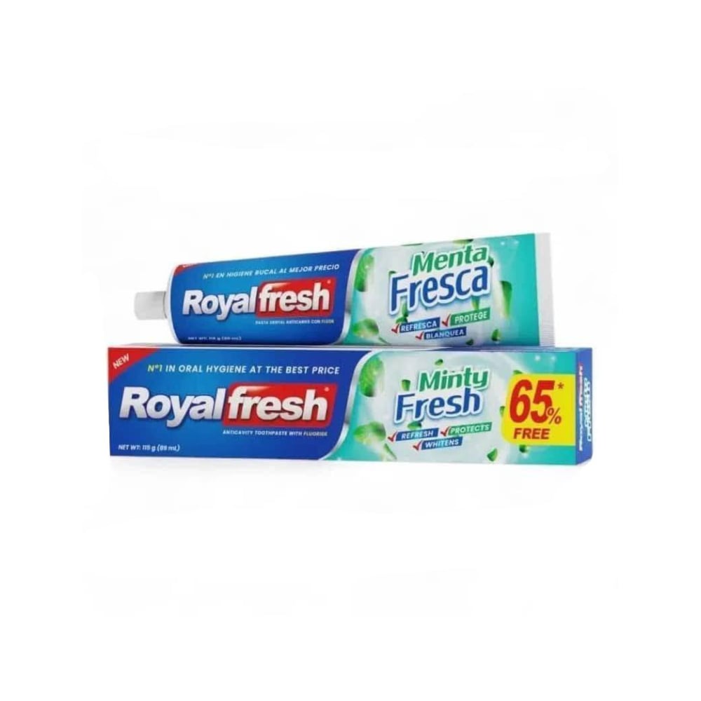 Pasta dental anticaries con flúor Menta Fresca Royalfresh (115 g / 4.05 oz) - Imagen 1
