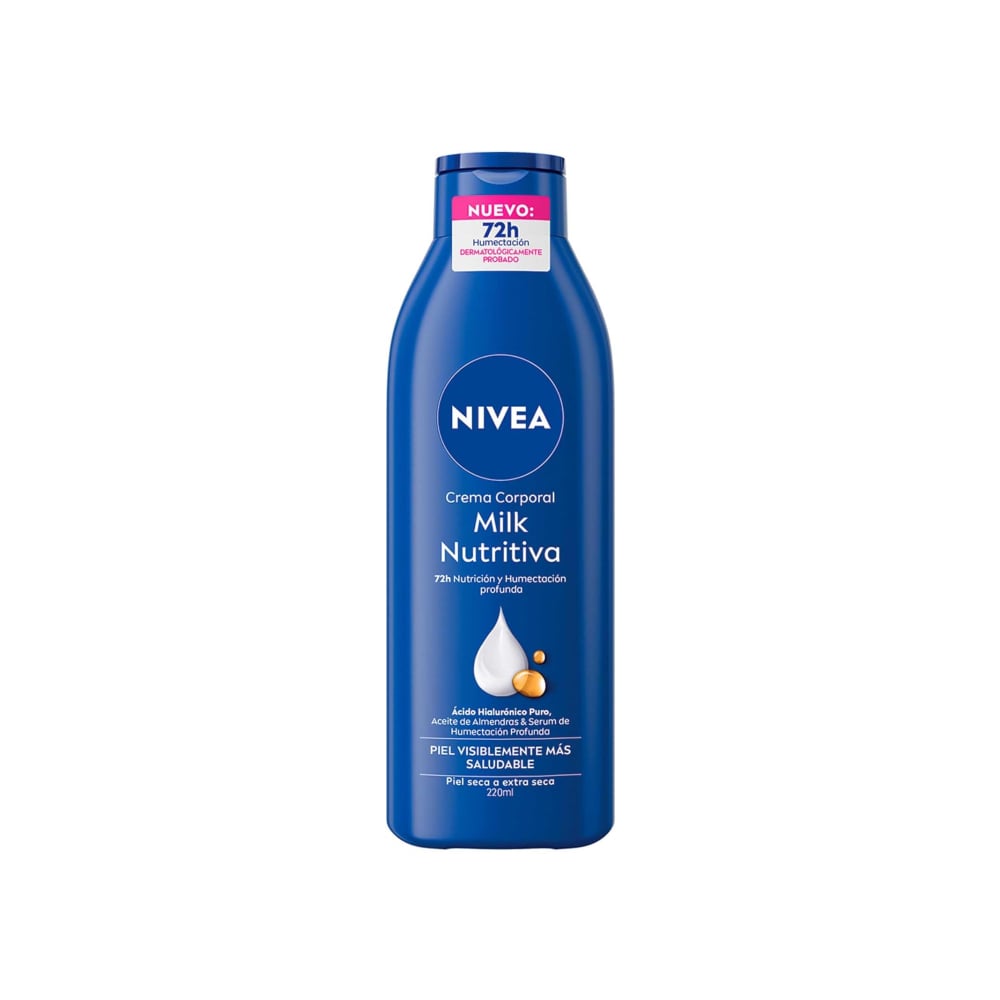Crema corporal humectante 72 H Milk Nutritiva Nivea (220 ml) - Imagen 1