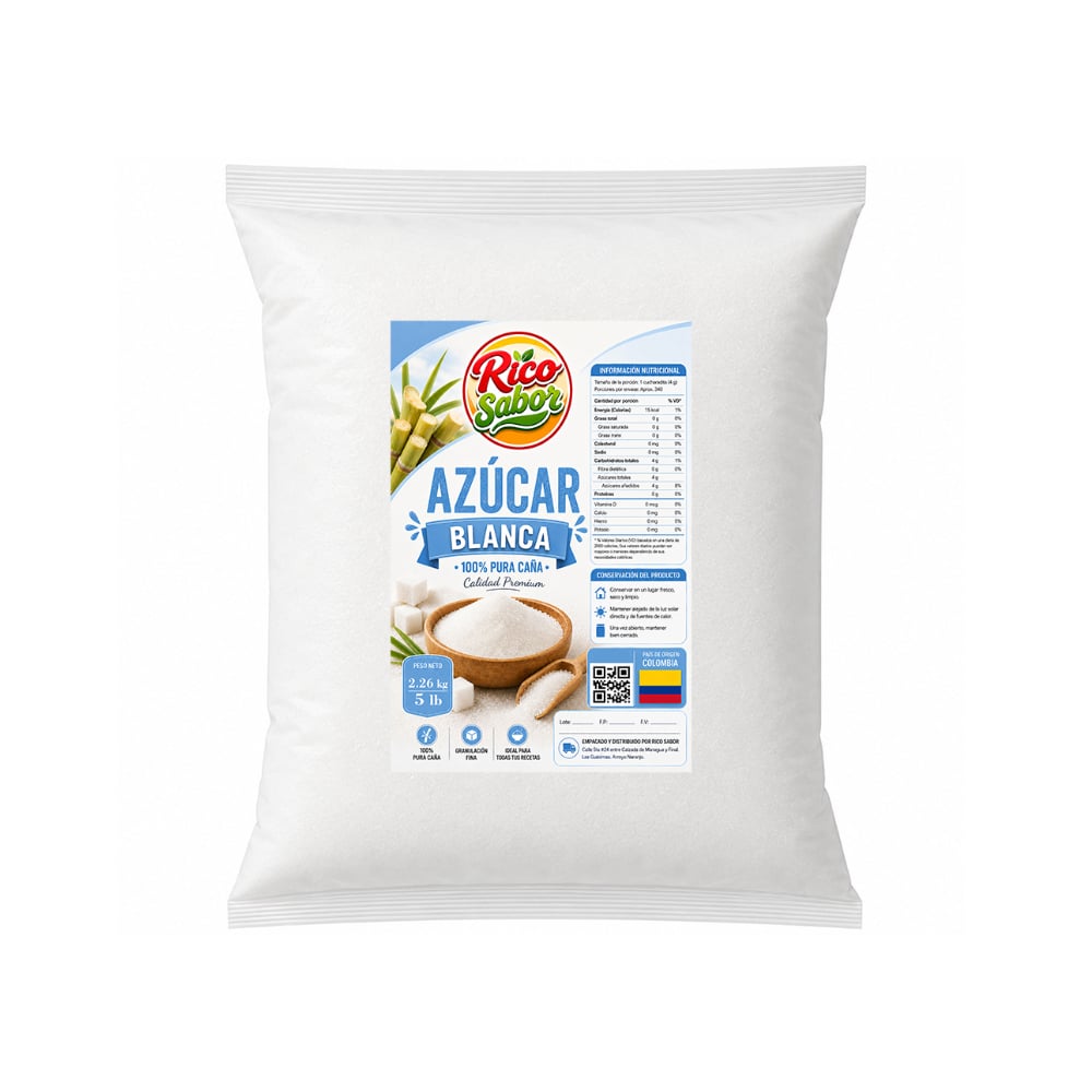 Azúcar blanca Rico Sabor (2.26 kg / 5 lb) - Imagen 1