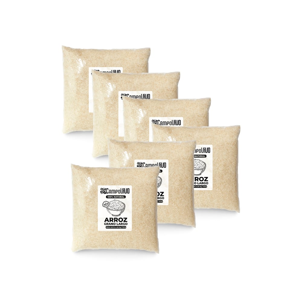 Arroz de grano largo Campo Vivo (6 x 4.54 kg / 10 lb) - Imagen 1