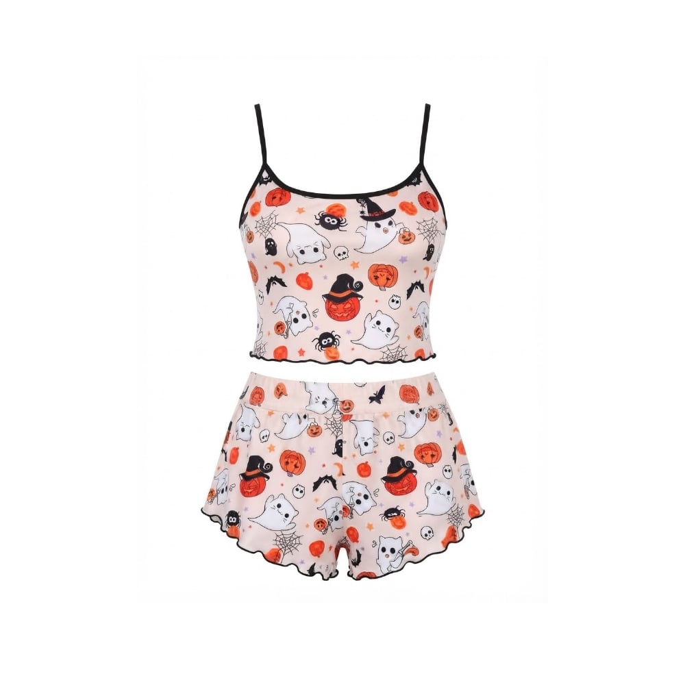 Juego de pijama femenino con diseño de Halloween Manjiaoyi - Imagen 1