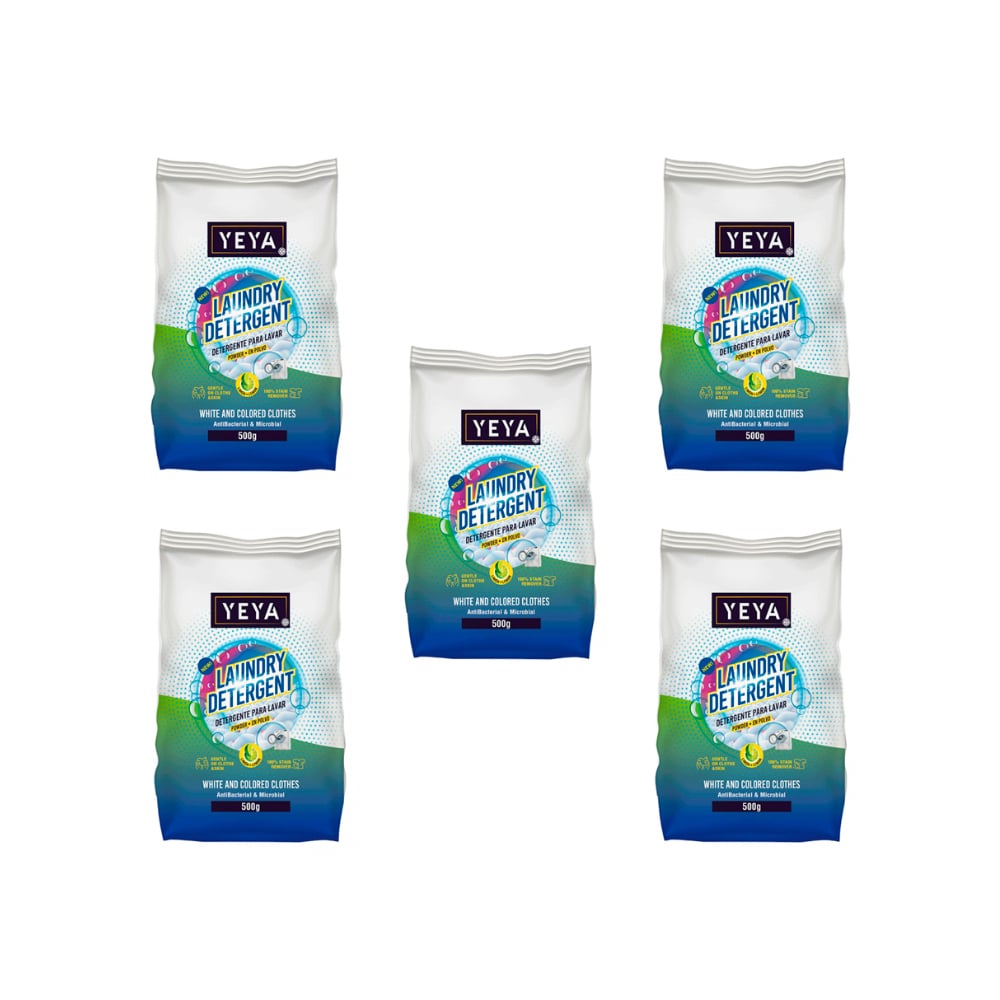 Detergente en polvo con aroma a limón YEYA (5 x 500 g / 1.1 lb) - Imagen 1