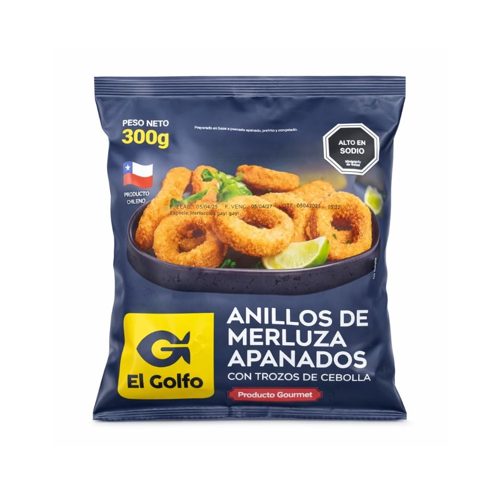 Anillos de merluza apanados con trozos de cebolla El Golfo (300 g / 10.58 oz) - Imagen 1