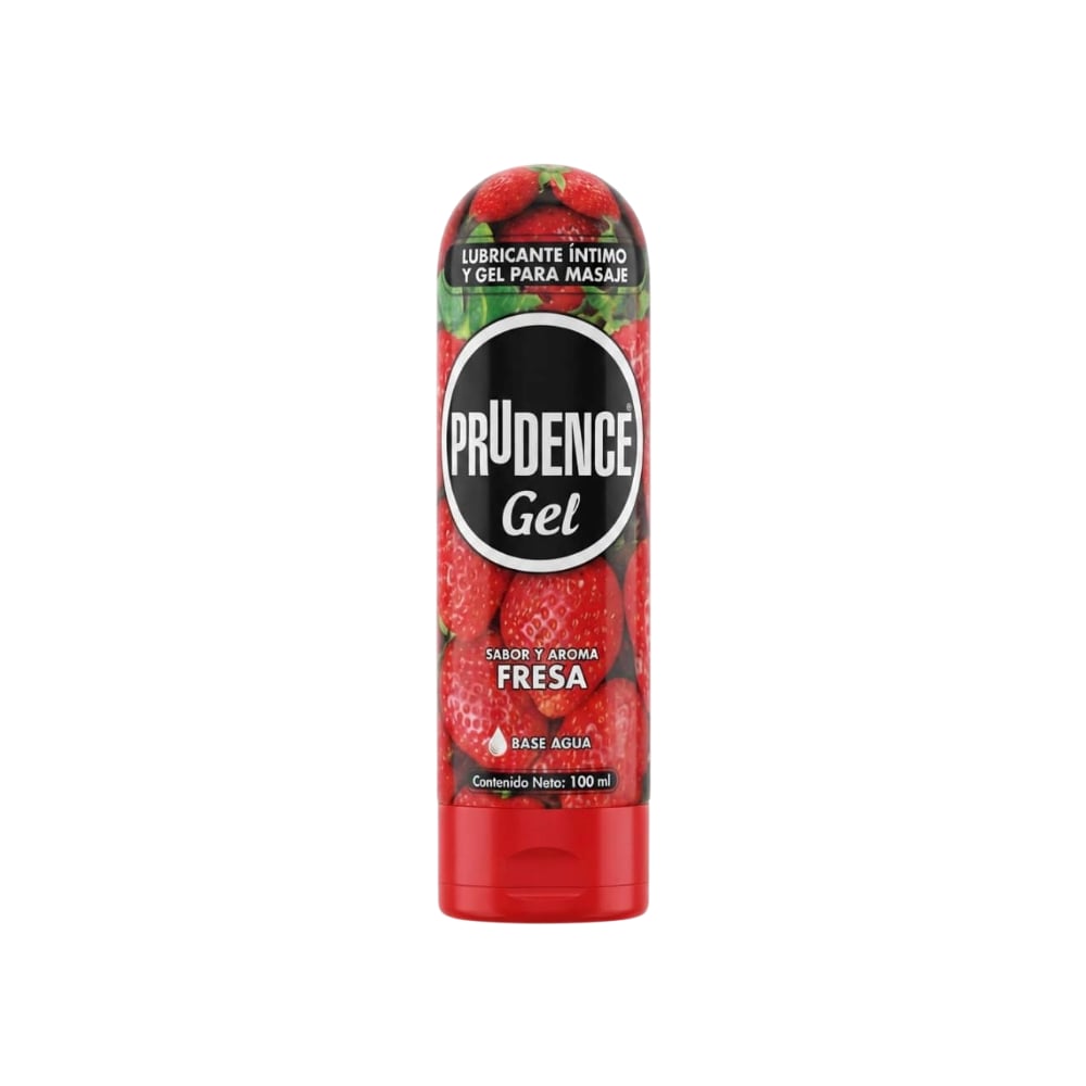 Lubricante íntimo y gel para masaje sabor y aroma a fresa Prudence (100 ml) - Imagen 1