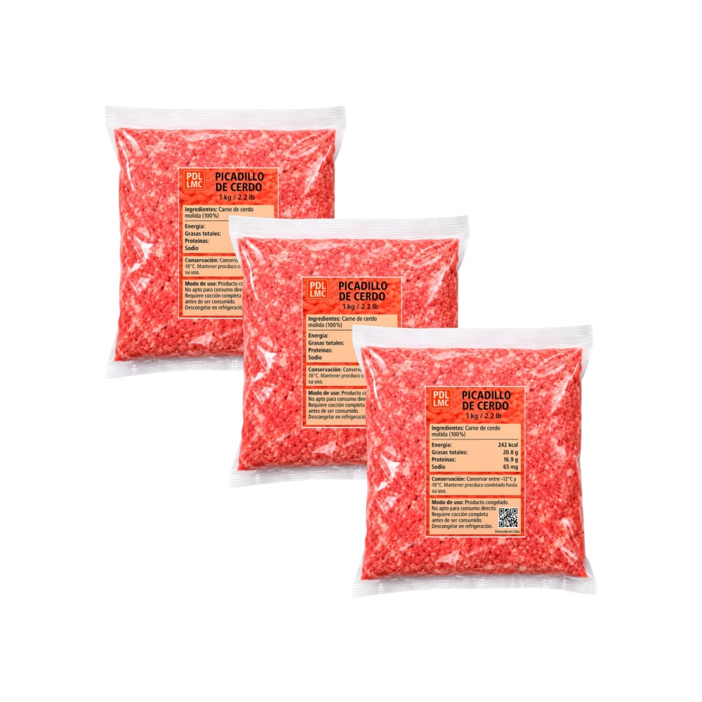 Picadillo de cerdo PDL LMC (3 x 1 kg / 2.2 lb) - Imagen 1