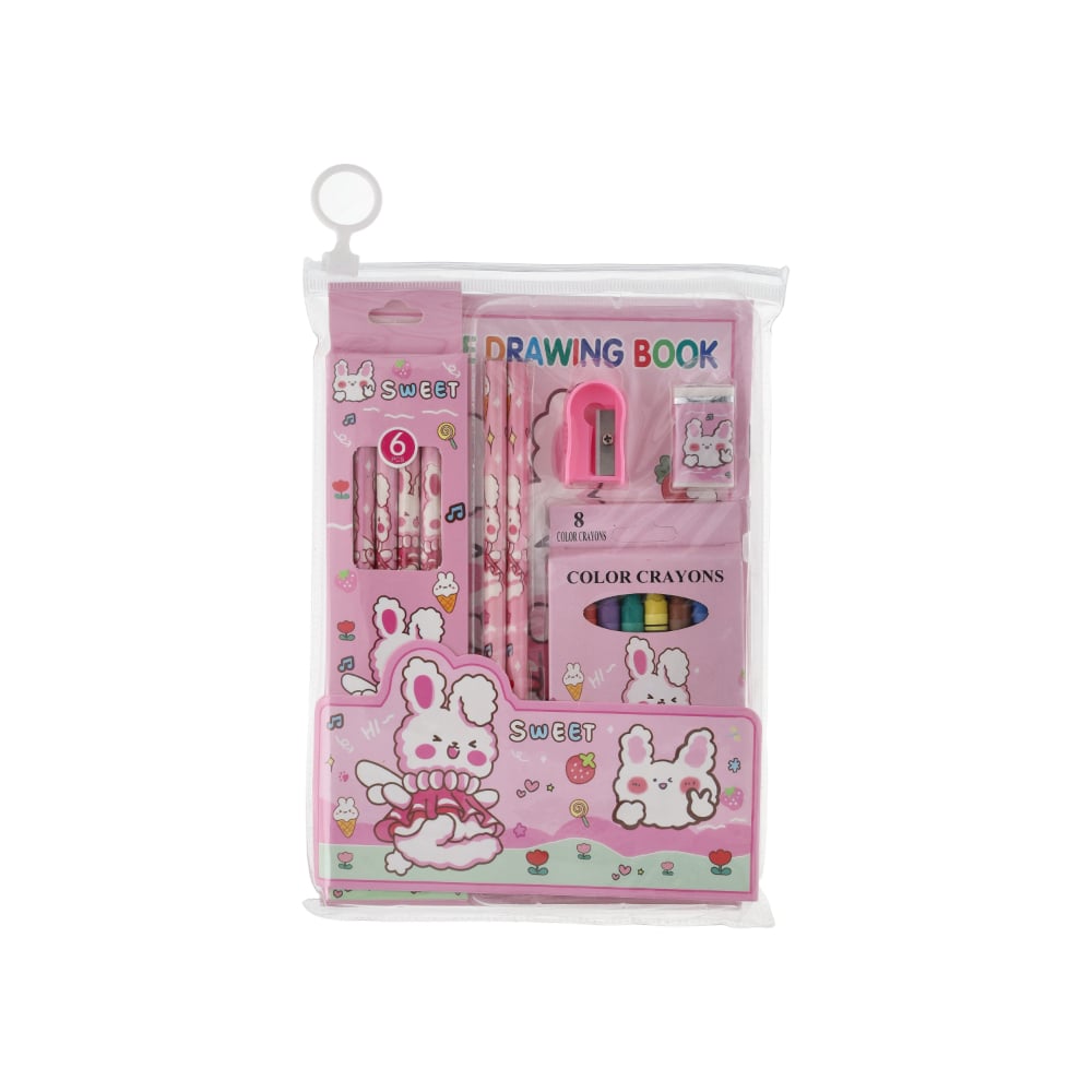 Juego escolar de papelería infantil rosa SWEET - Imagen 1