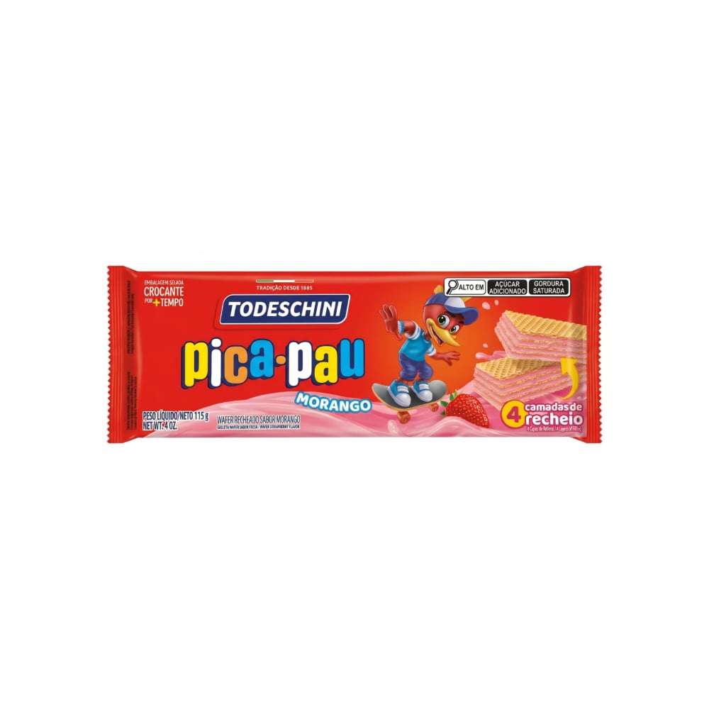 Sorbeto de fresa pica-pau Todeschini (115 g / 4.06 oz) - Imagen 1