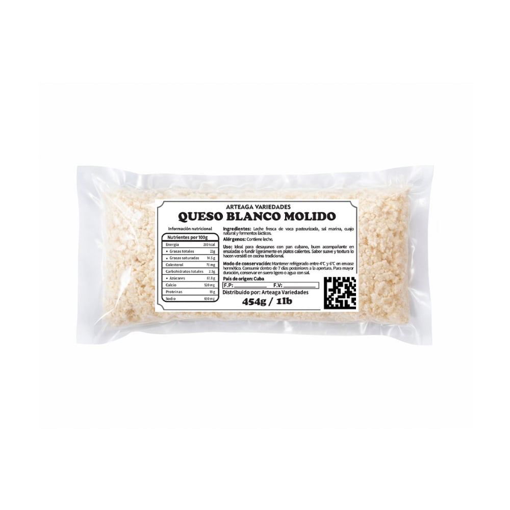 Queso blanco molido Arteaga Variedades (454 g / 1 lb) - Imagen 1