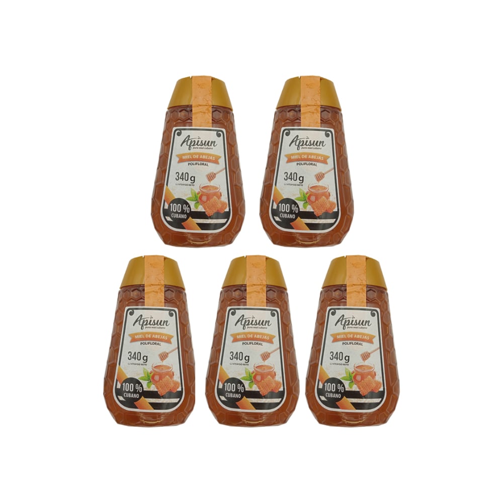 Miel de abejas Apisun (5 x 340 g / 11.9 oz) - Imagen 1
