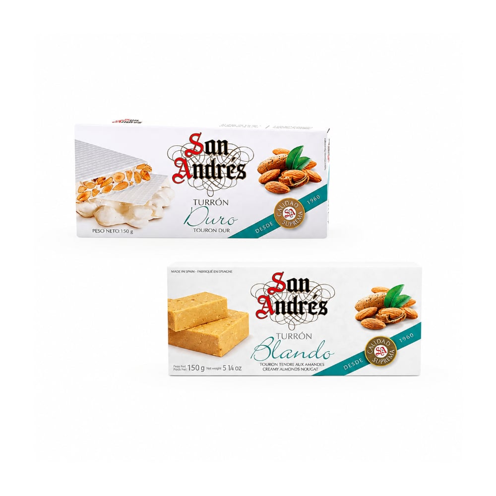 Combo: Turrón blando de almendras San Andrés (150 g / 5.29 oz) +Turrón duro de almendras San Andrés (150 g / 5.29 oz) - Imagen 1