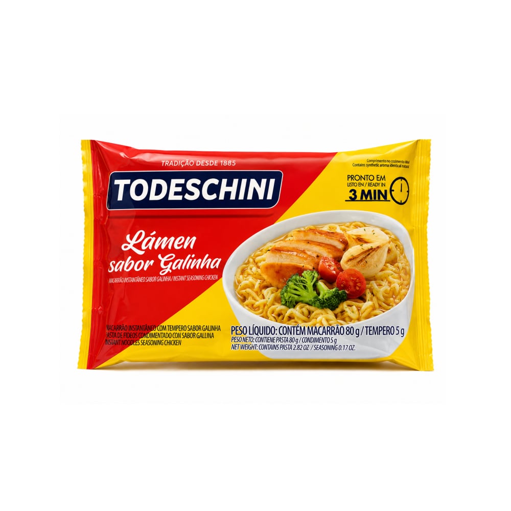 Fideos instantáneos sabor a pollo Todeschini (85 g / 2.99 oz) - Imagen 1