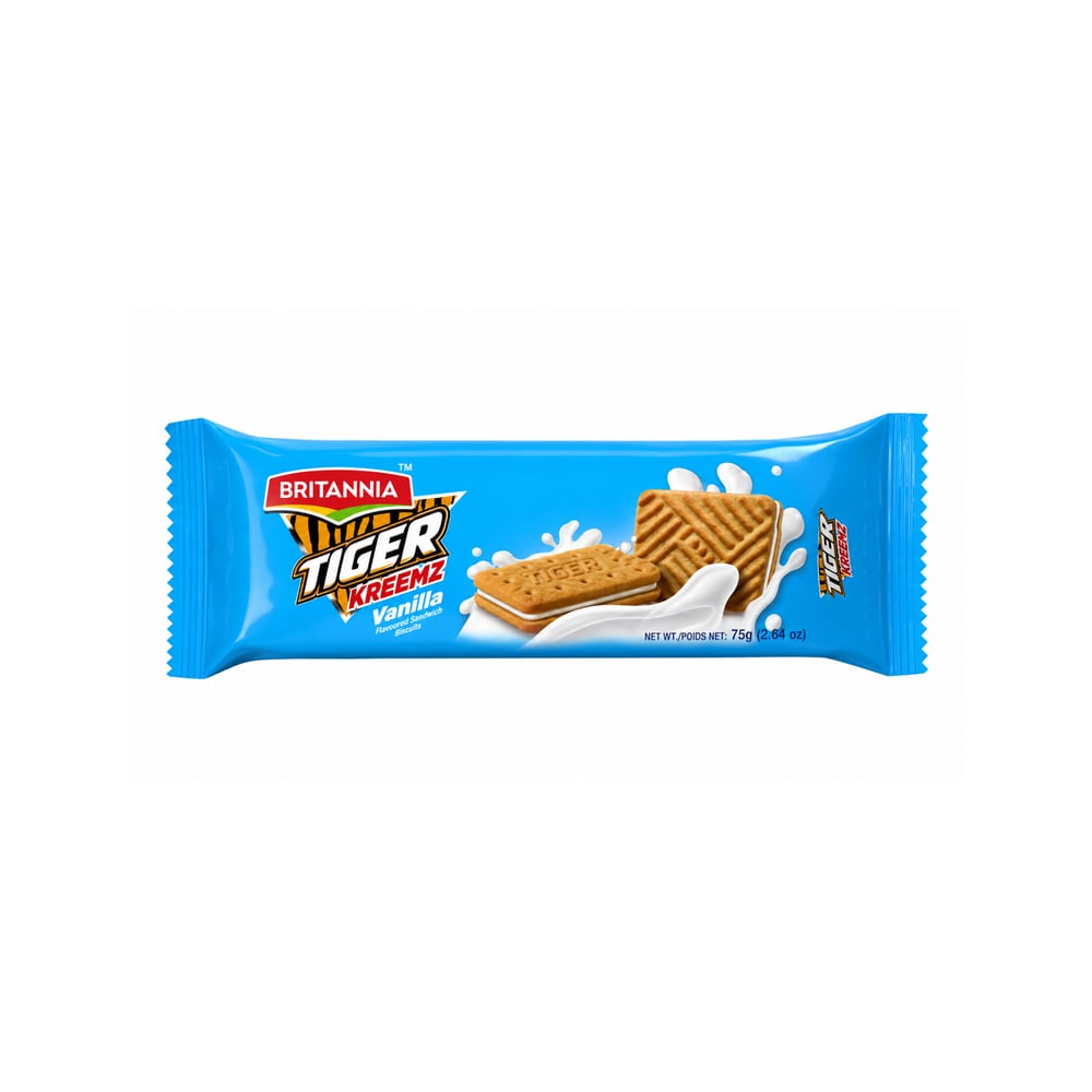 Galletas sándwich con crema sabor vainilla Britannia Tiger (75 g / 2.64 oz) - Imagen 1