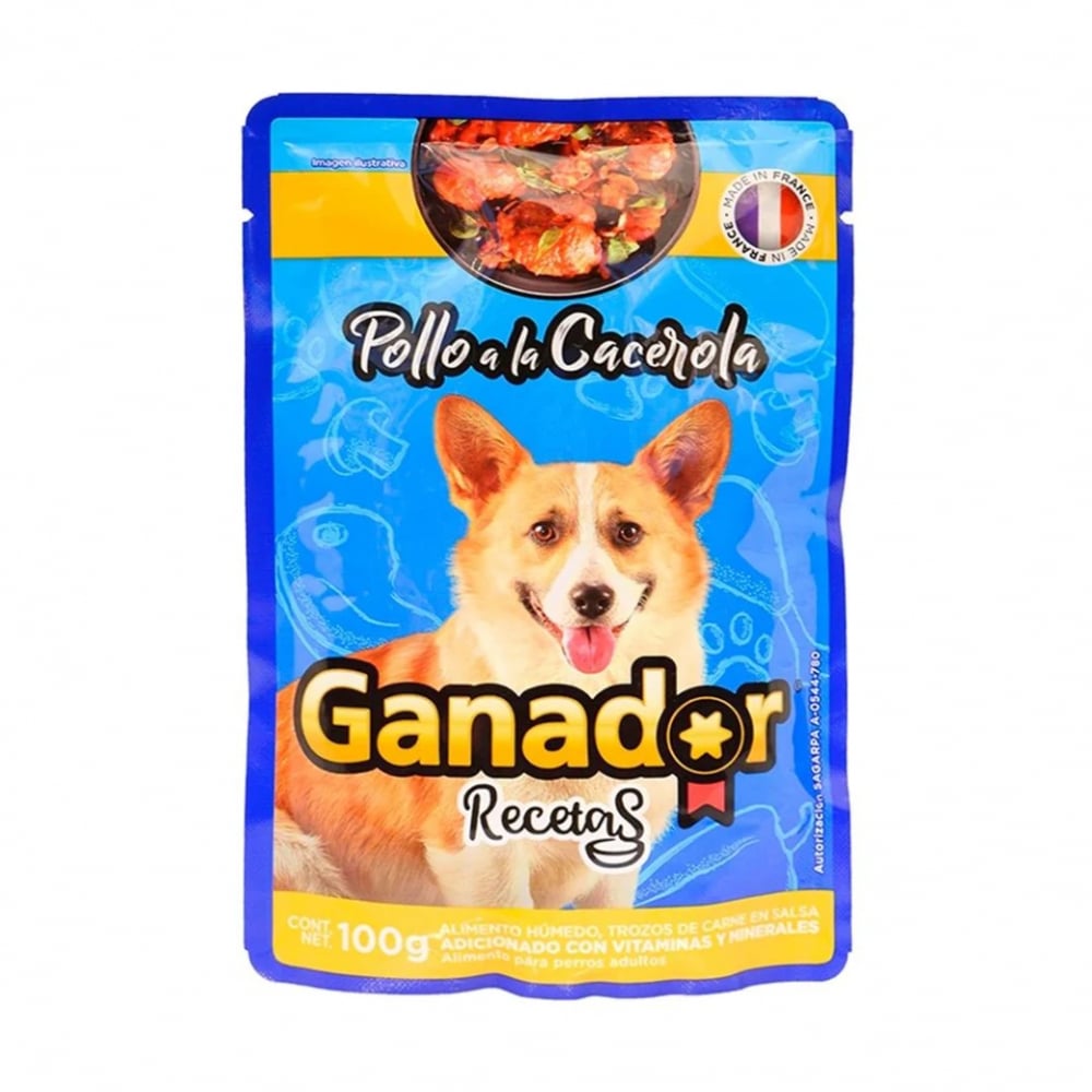 Alimento para perros adultos pollo a la cacerola Ganador (100 g / 3.52 oz) - Imagen 1