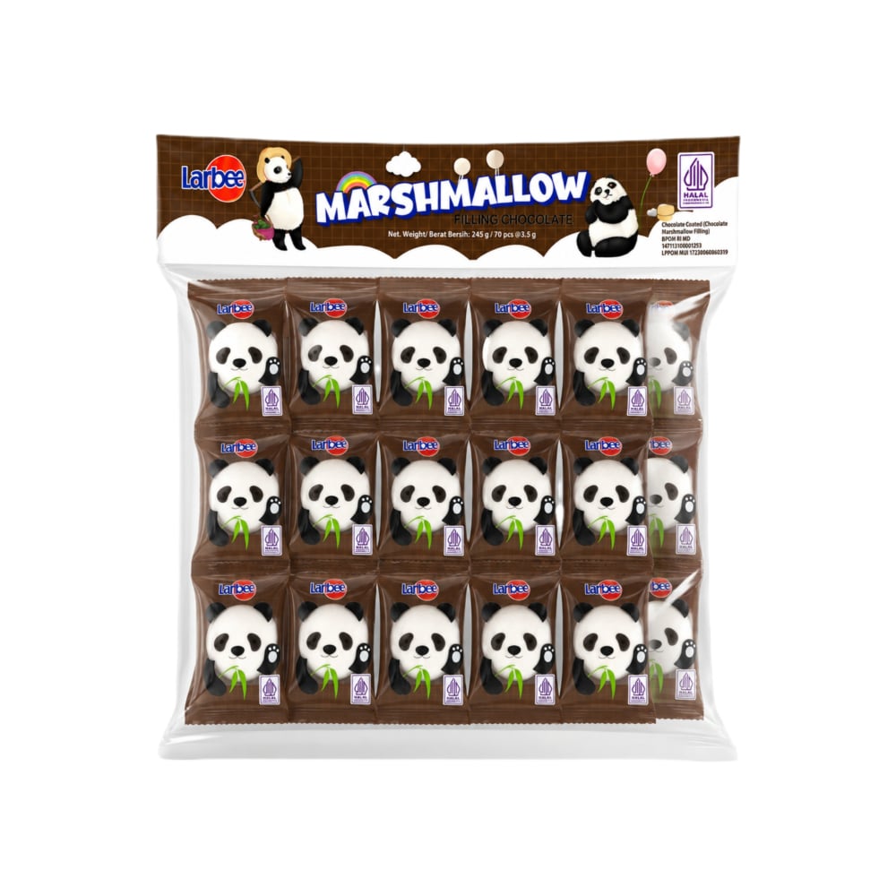 Malvadiscos rellenos de chocolate en forma de panda Larbee (245 g / 8.64 oz) - Imagen 1