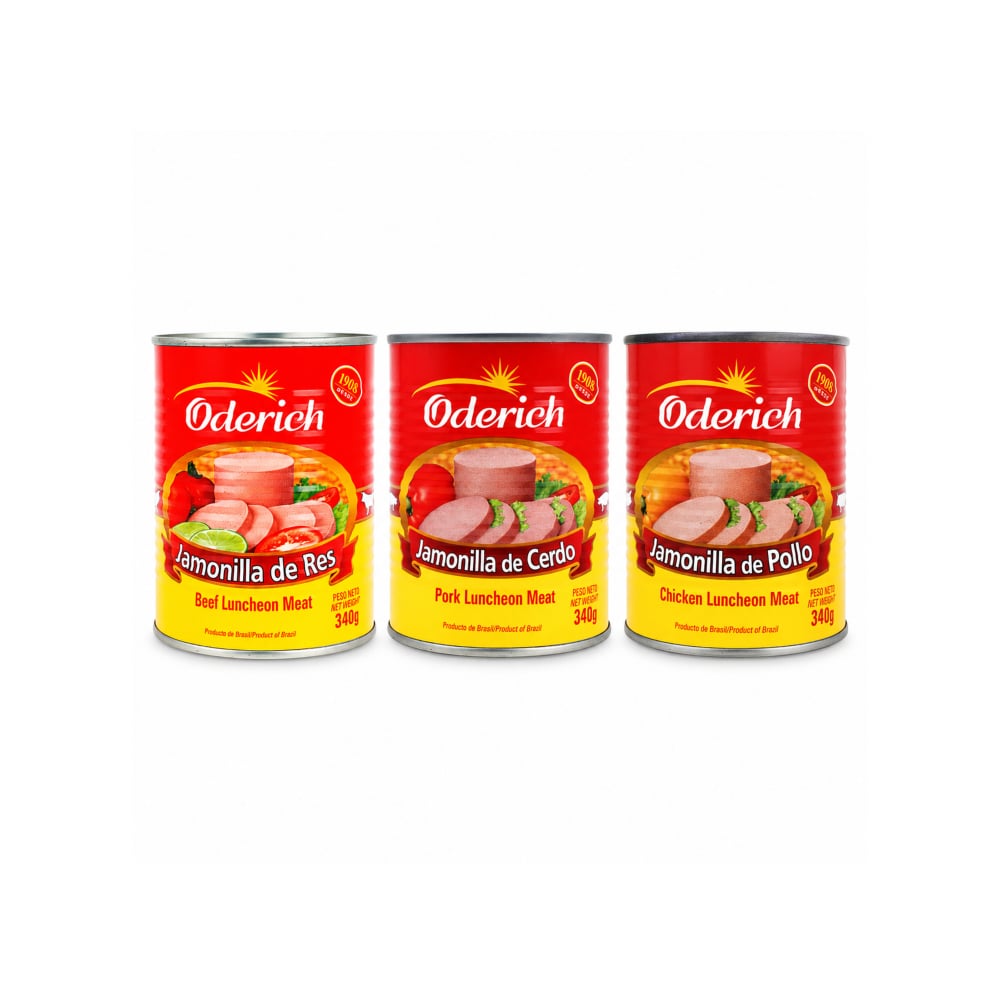 Jamonadilla de res Oderich (340 g / 0.75 lb) + Jamonilla de cerdo Oderich (340 g / 11.99 oz) + Jamonilla de pollo Oderich (340 g / 0.75 lb) - Imagen 1