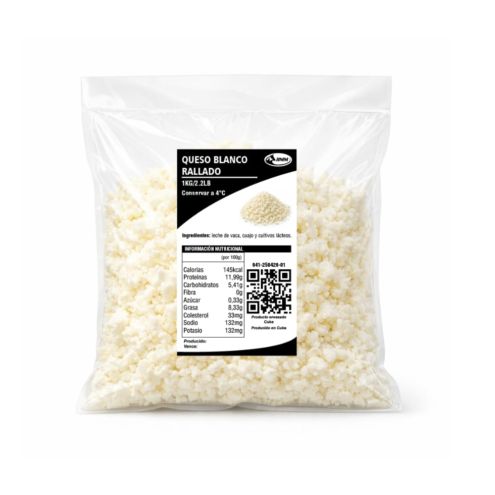 Queso blanco rallado Jimm (1 kg / 2.2 lb) - Imagen 1