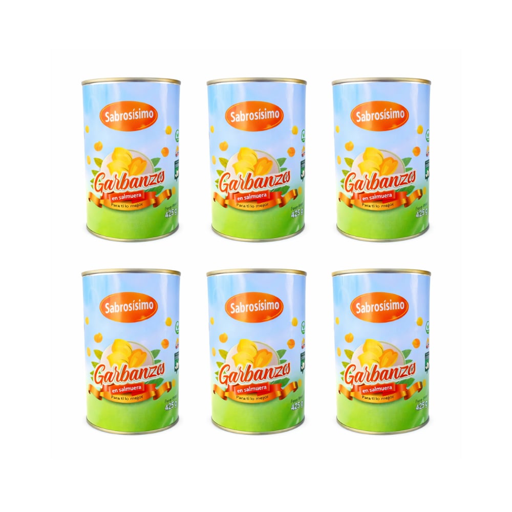 Combo de Garbanzos en salmuera Sabrosísimo (6 x 425 g / 14.99 oz) - Imagen 1
