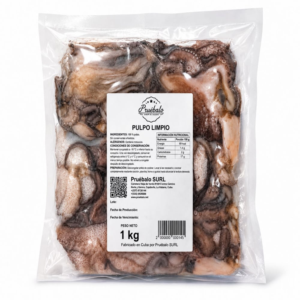 Pulpo limpio Pruébalo (1 kg / 2.2 lb) - Imagen 1