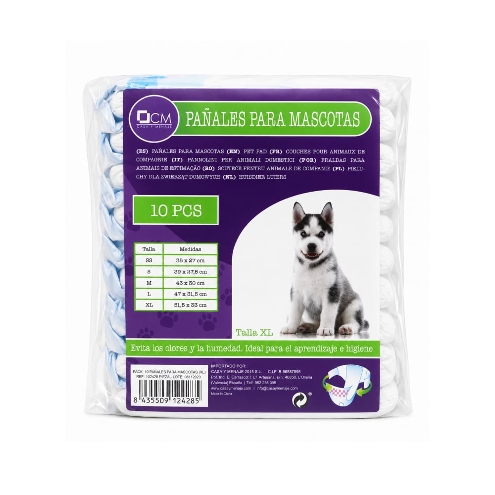 Pañales talla XL para mascotas Casa y Menaje (10 U) - Imagen 1