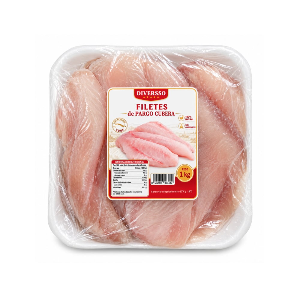 Filetes de pargo cubera Diversso (1 kg / 2.2 lb) - Imagen 1