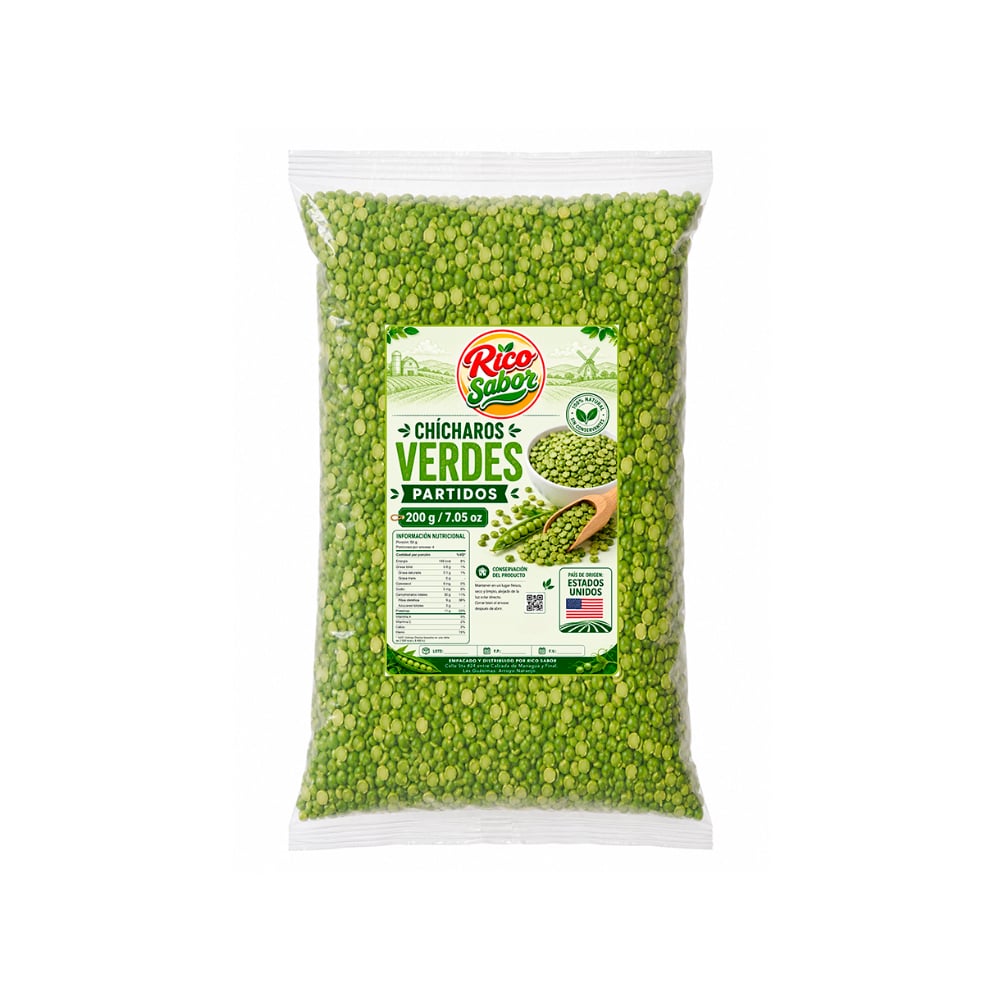 Chícharos verdes partidos Rico Sabor (200 g / 7.05 oz) - Imagen 1