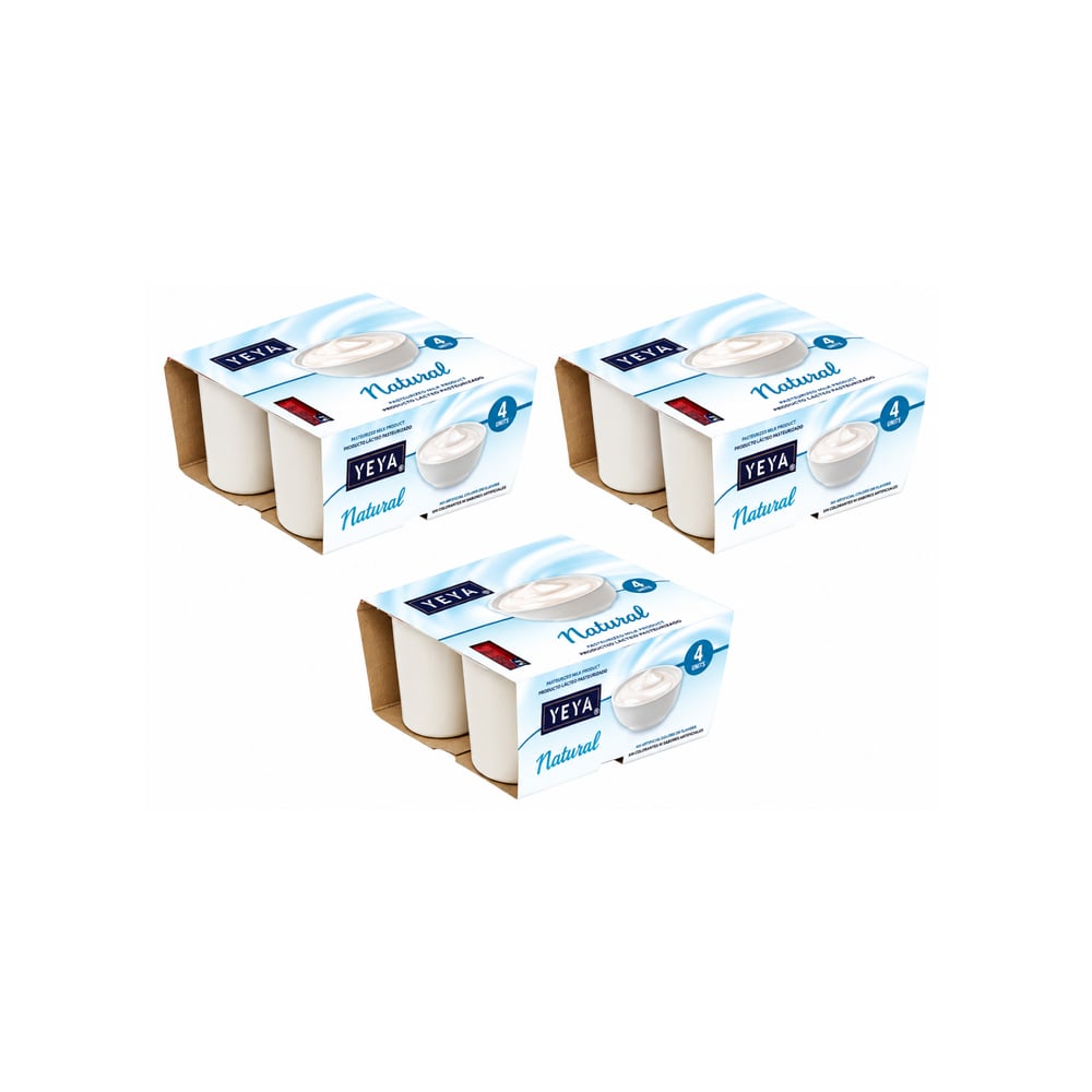 Yogurt pasteurizado natural YEYA (12 x 125 g / 4.41 oz) - Imagen 1