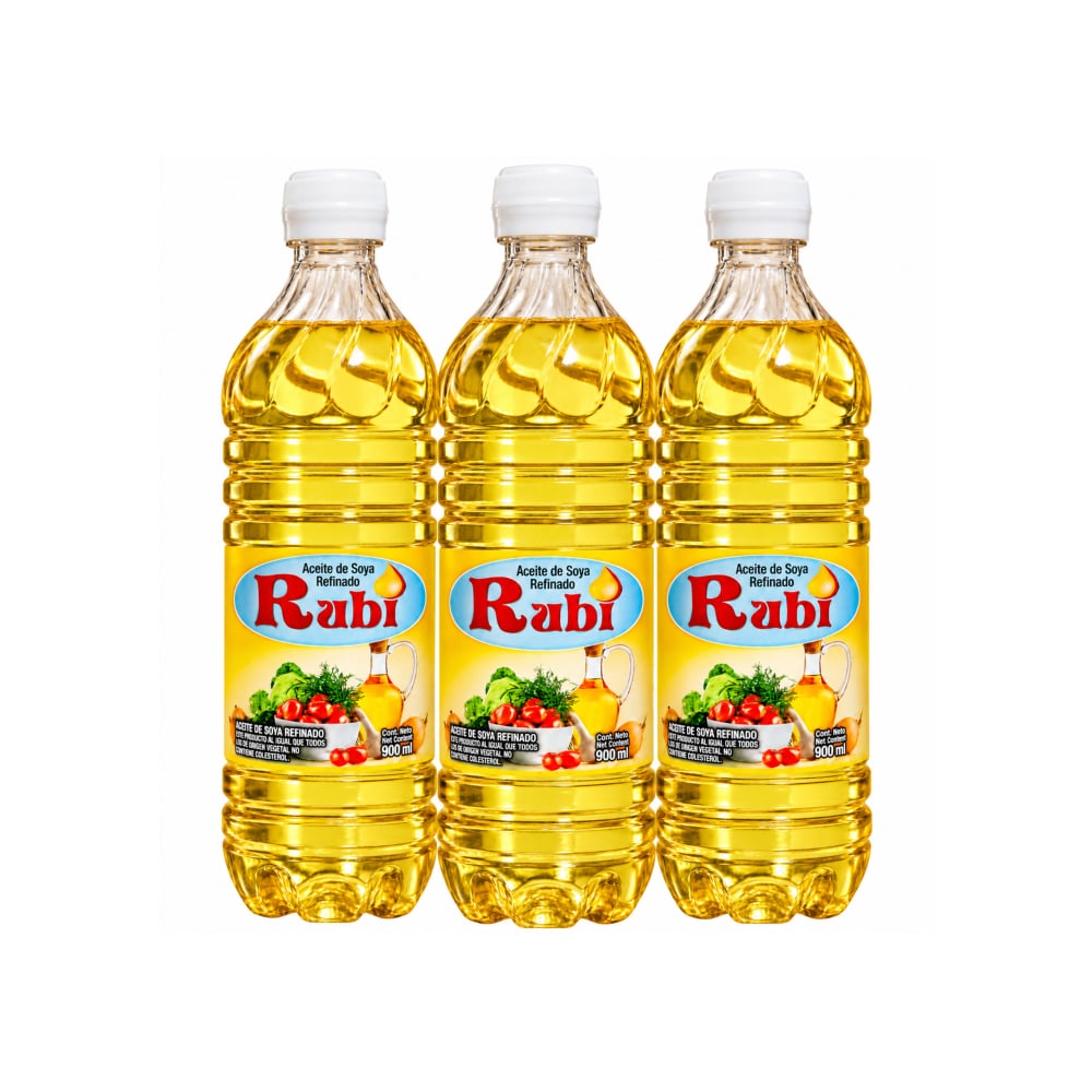 Aceite de soya refinado Rubi (3 x 900 ml) - Imagen 1