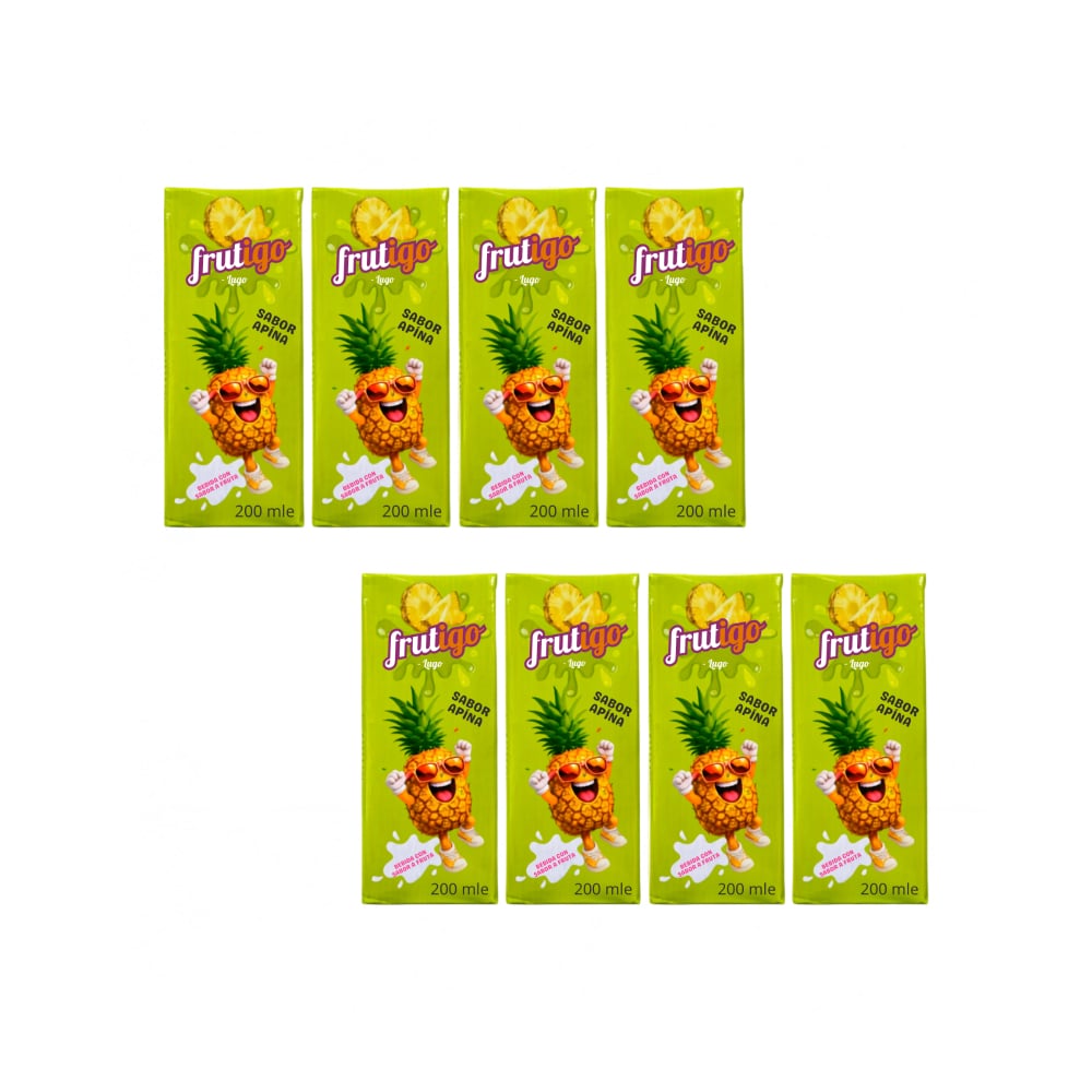 Bebida sabor a piña Frutigo (8 x 200 ml / 6.76 floz) - Imagen 1