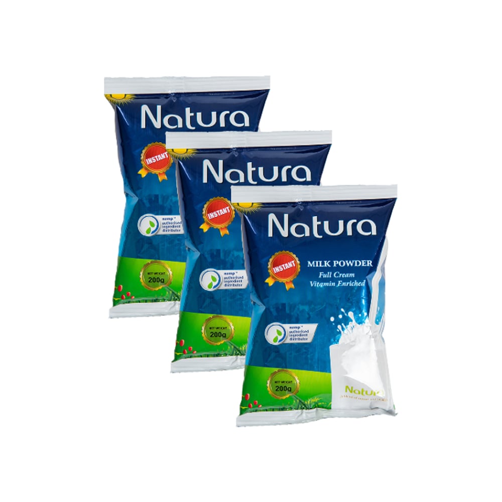 Leche entera en polvo instantánea enriquecida con vitaminas Natura (3 x 200 g / 7 oz) - Imagen 1