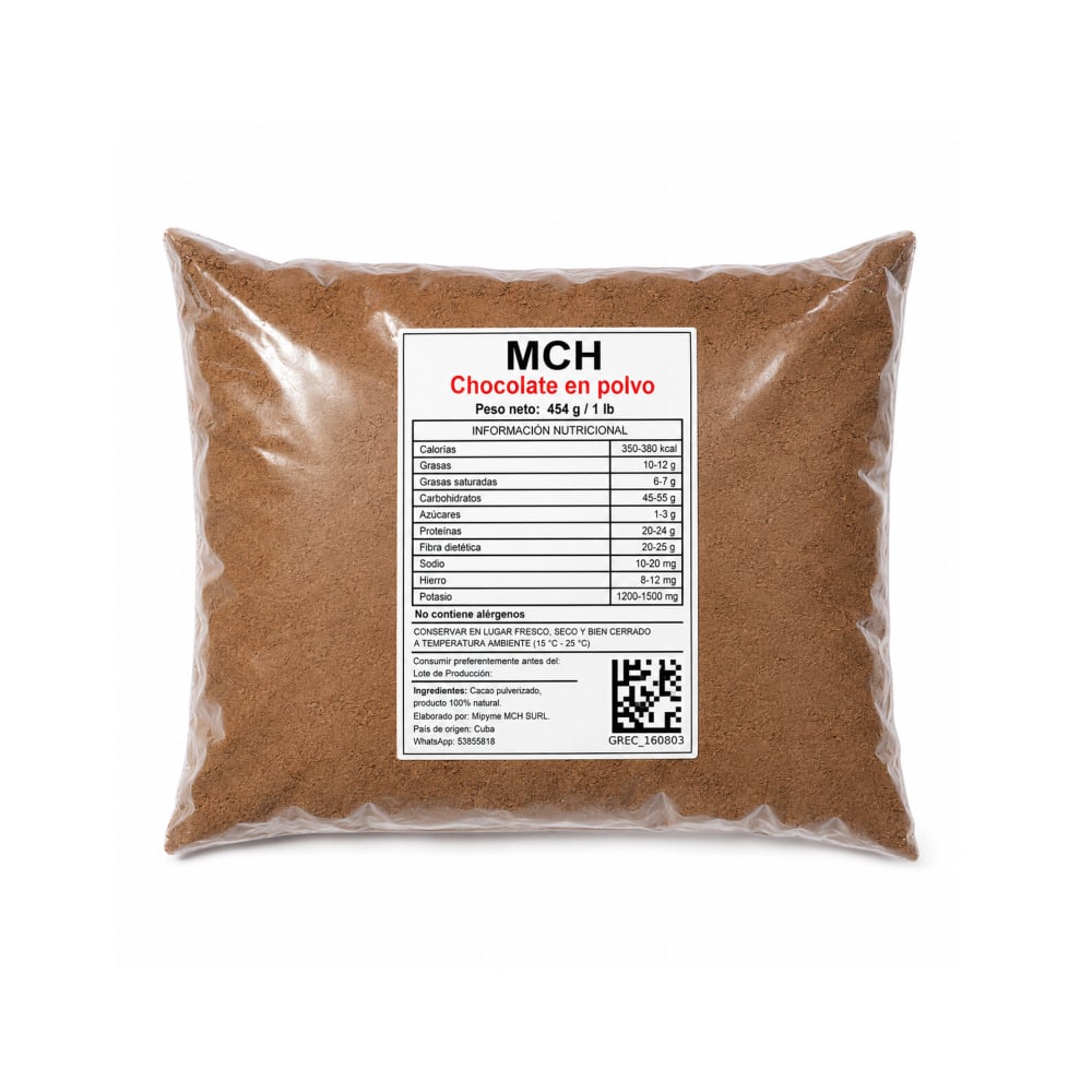 Chocolate en polvo MCH (454 g / 1 lb) - Imagen 1