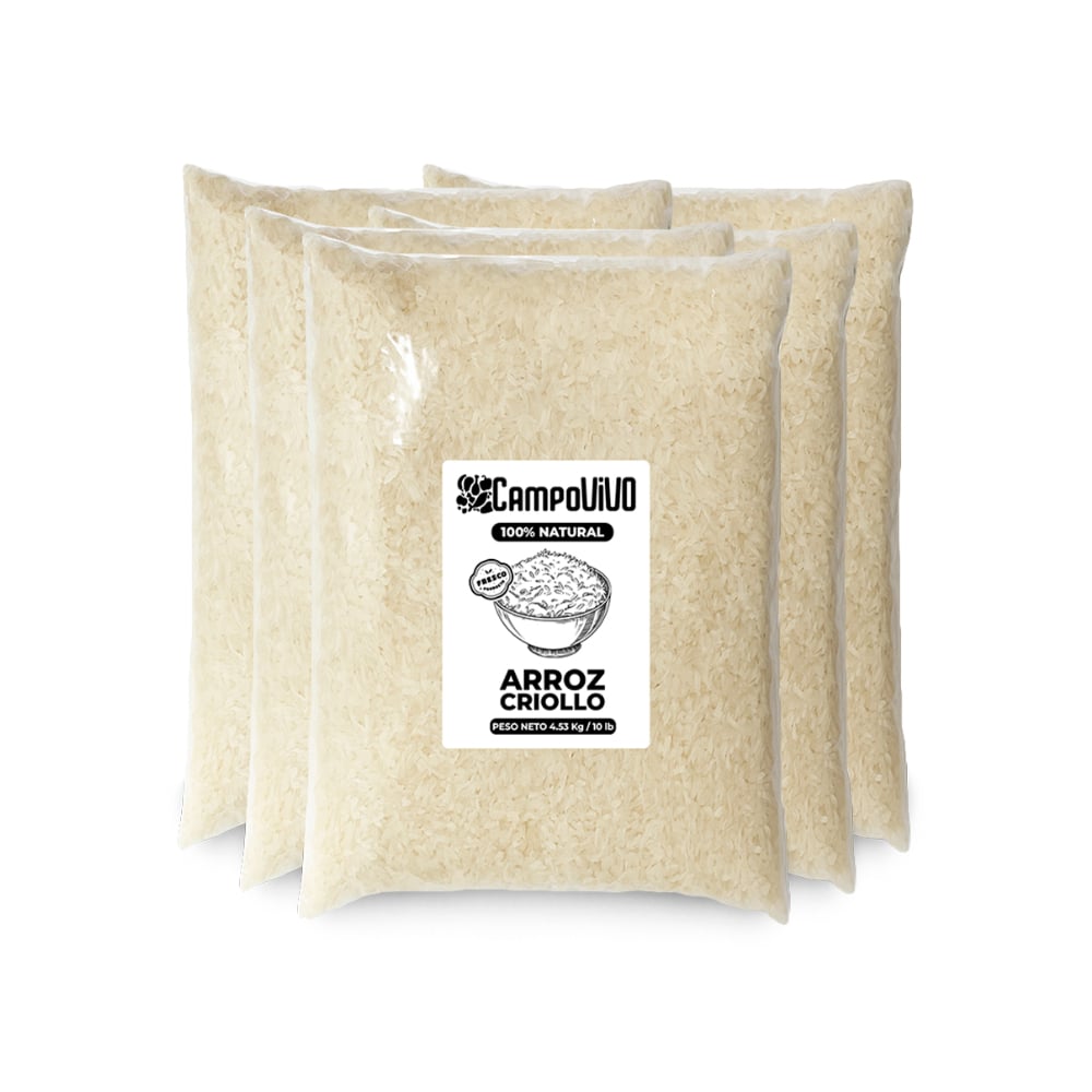 Arroz criollo Campo Vivo (5 x 4.53 kg / 10 lb) - Imagen 1