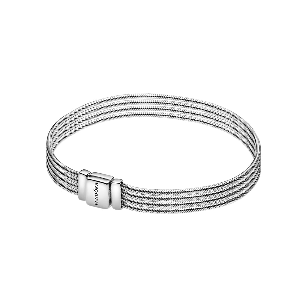 Pulsera de plata S925 estilo Pandora Reflexions multi cadenas de serpiente (17 cm) - Imagen 1
