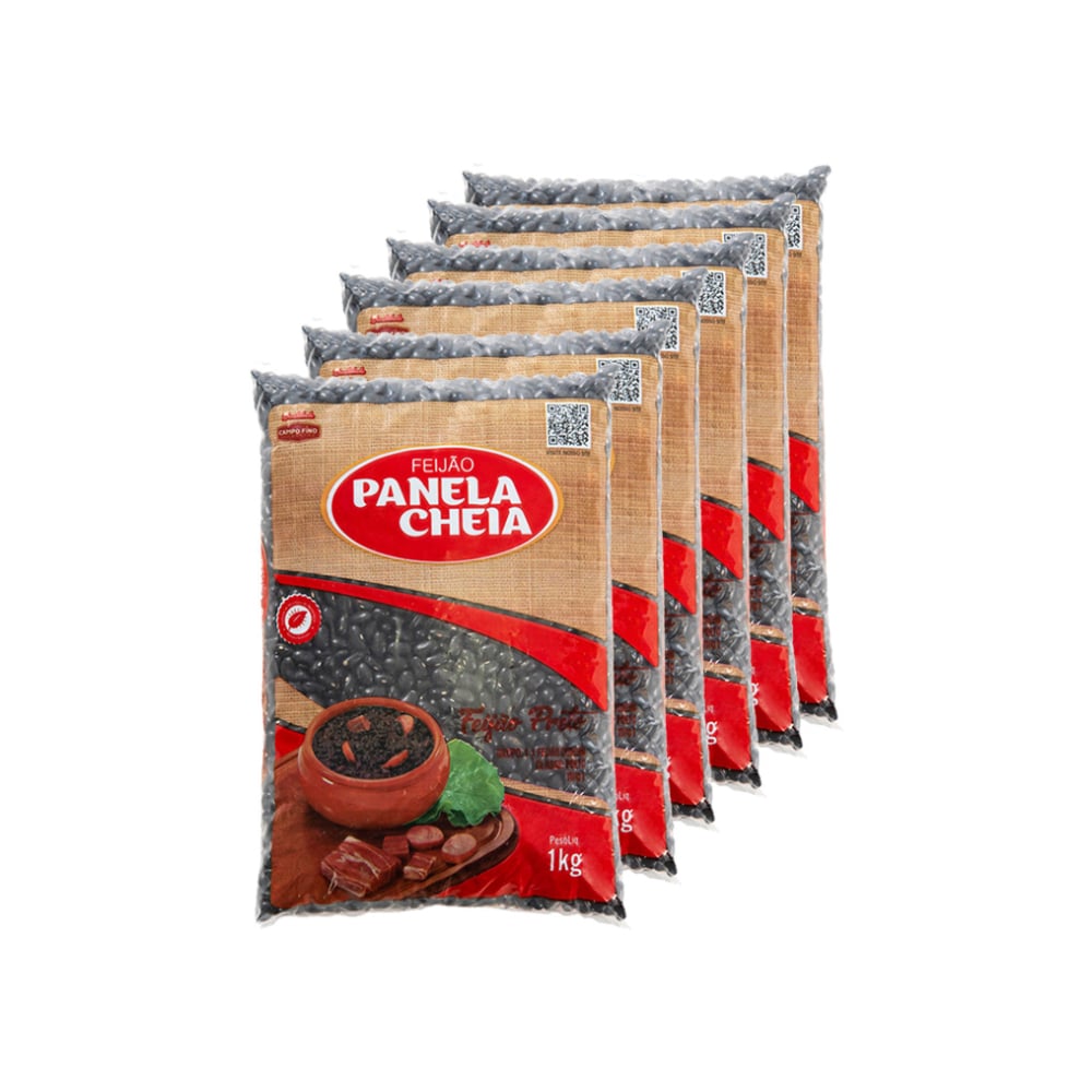 Frijol negro Panela Cheia (6 x 1 kg / 2.2 lb) - Imagen 1