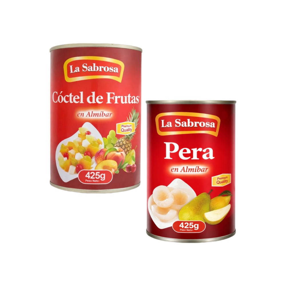 Cóctel de frutas en almíbar + Pera en almíbar - Imagen 1