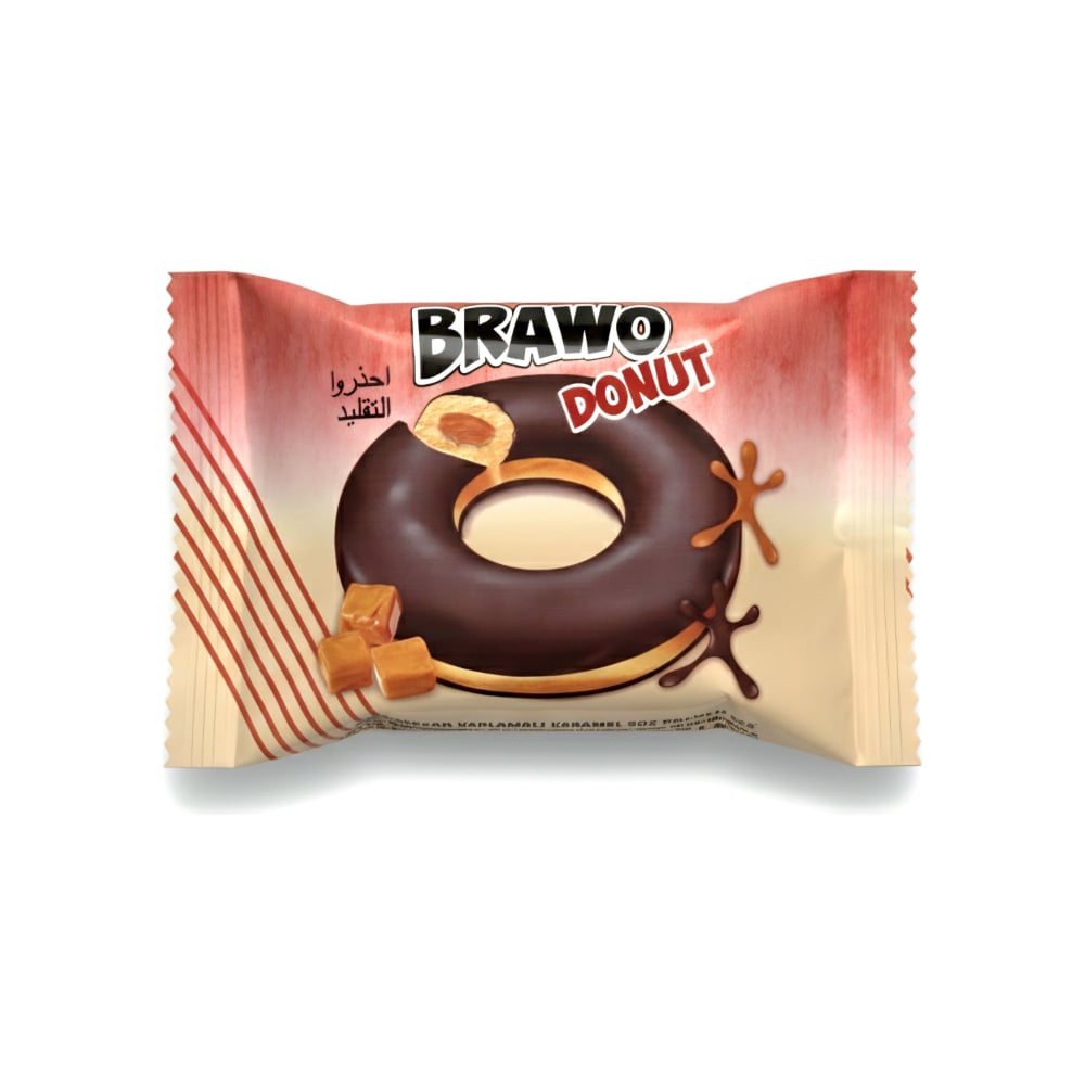 Dona con relleno de caramelo y cobertura de chocolate Brawo (40 g / 1.41 oz) - Imagen 1