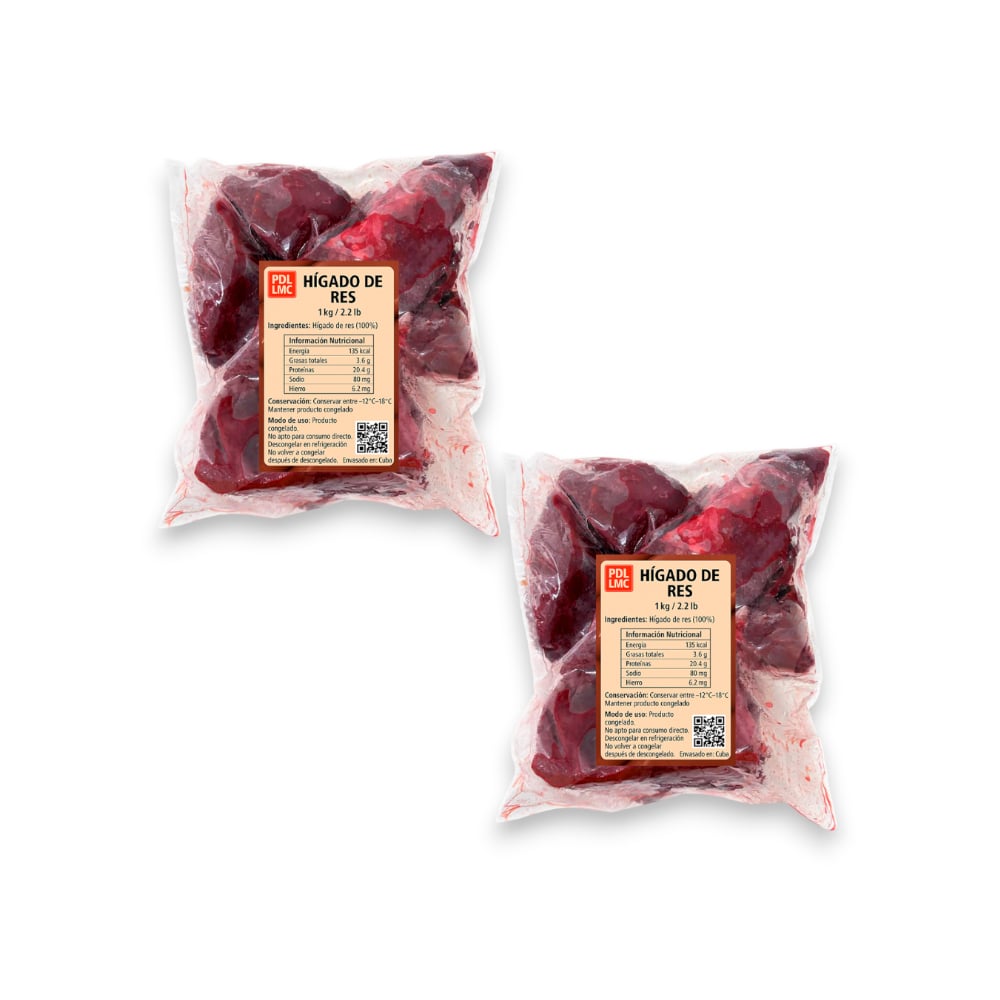 Hígado de res Brown Packing (2 x 1 kg / 2.2 lb) - Imagen 1