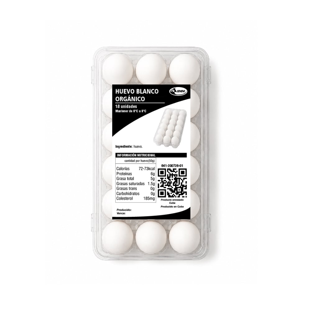 Huevos blancos orgánicos Jimm (18 U) - Imagen 1