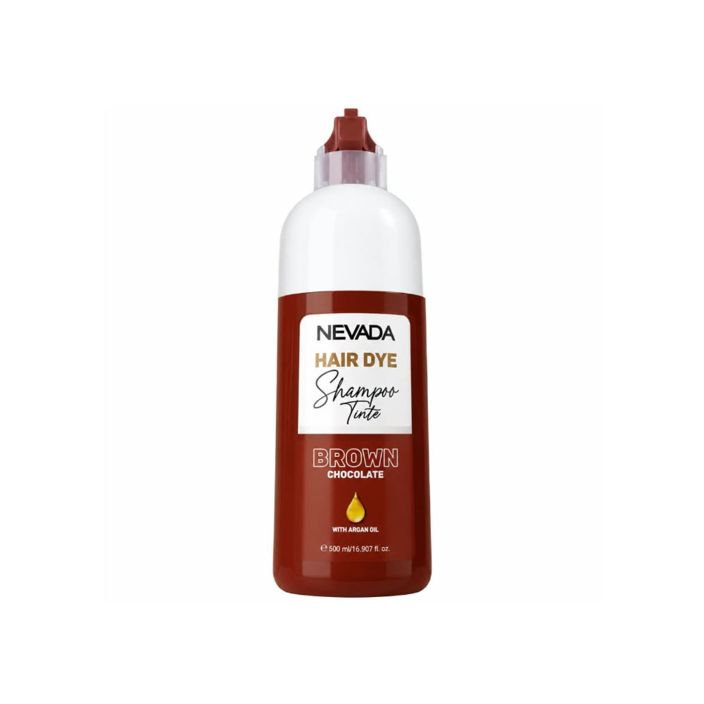 Champú tinte capilar Chocolate Brown enriquecido con aceite de argán Nevada (500 ml) - Imagen 1