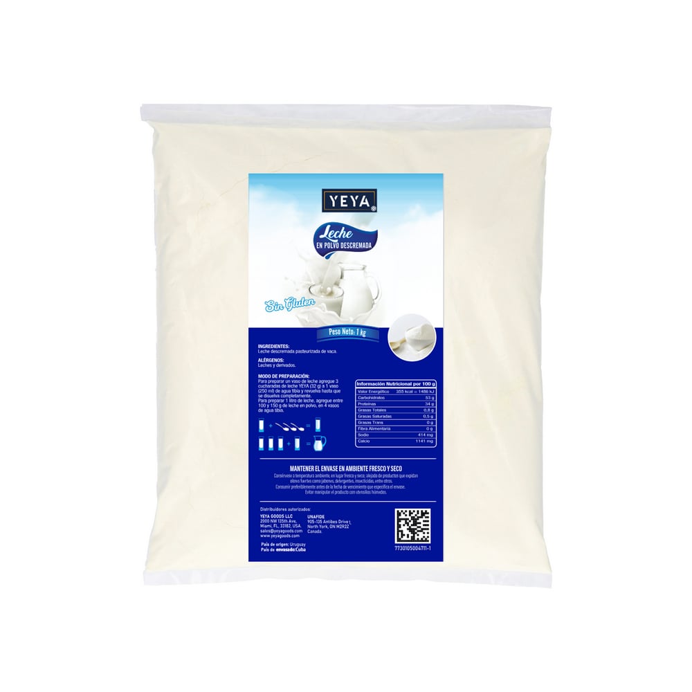 Leche en polvo descremada YEYA (1 Kg / 2.2 lb) - Imagen 1