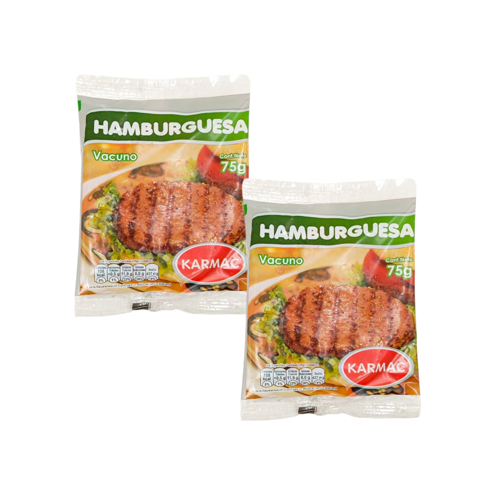 Hamburguesa de vacuno Karmac (2 x 75 g / 2.6 oz) - Imagen 1