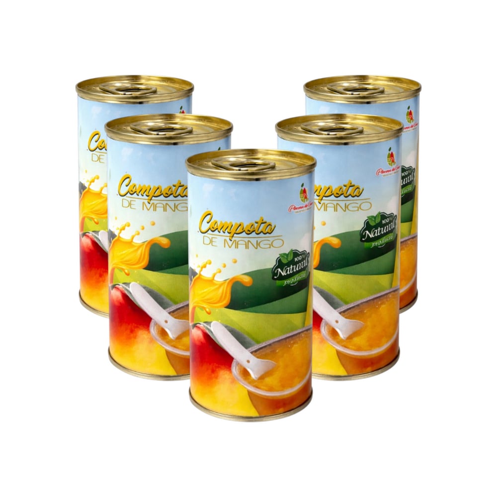 Compota de mango Placeres del Campo (5 x 200 g / 7.05 oz) - Imagen 1