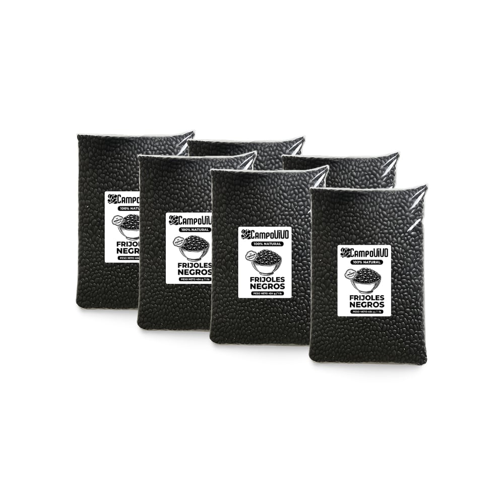 Frijoles negros Campo Vivo (6 x 454 g / 1 lb) - Imagen 1