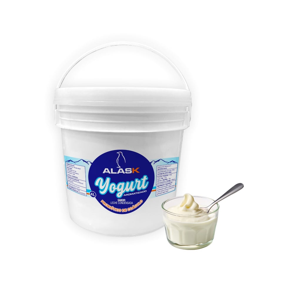 Yogurt probiótico de coágulo sabor leche condensada Alask (4 L) - Imagen 1