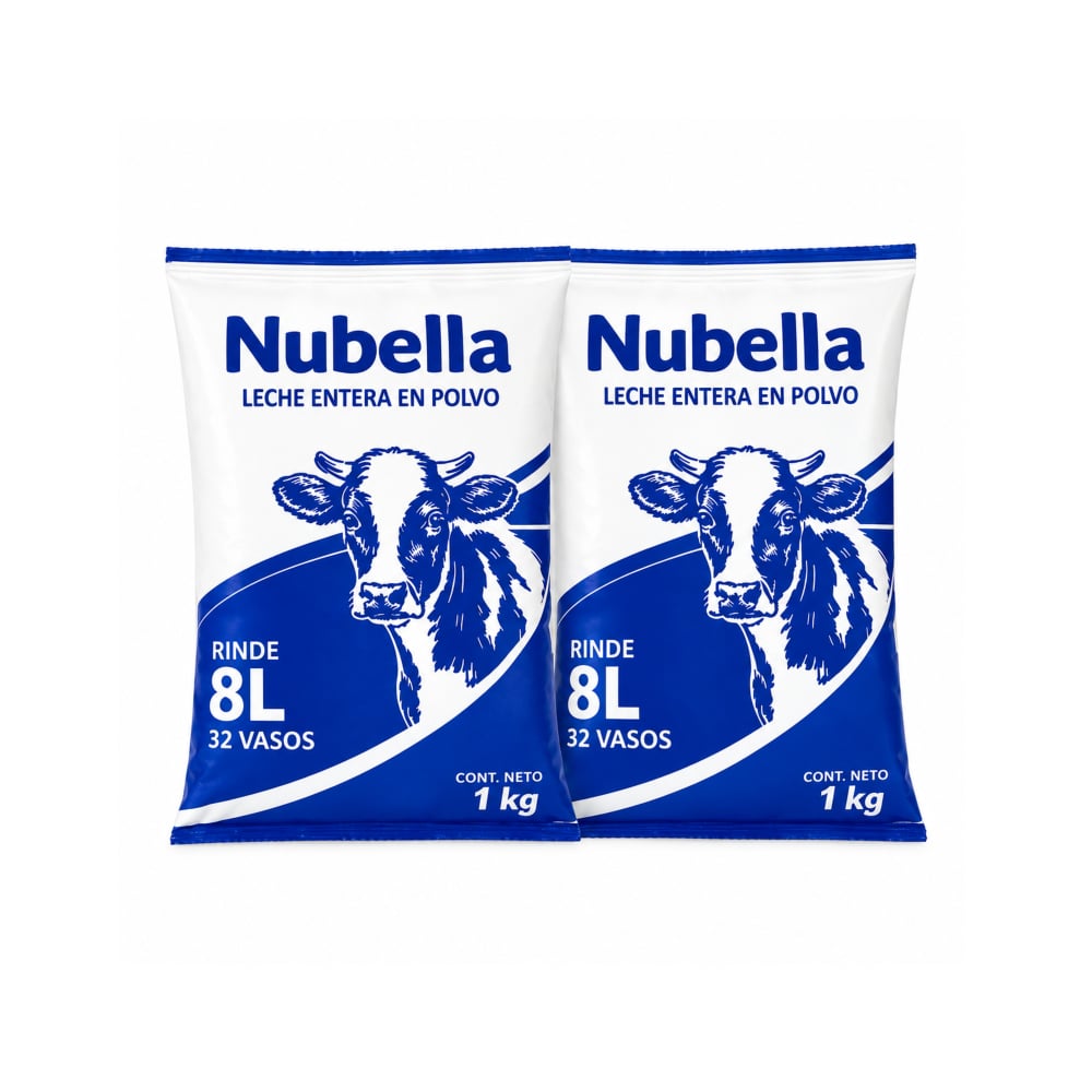 Leche en polvo entera Nubella (2 x 1 kg / 2.2 lb) - Imagen 1
