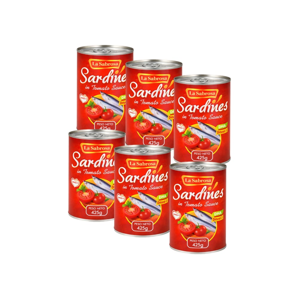 Sardinas en salsa de tomate La Sabrosa (6 x 425 g / 14.99 oz) - Imagen 1