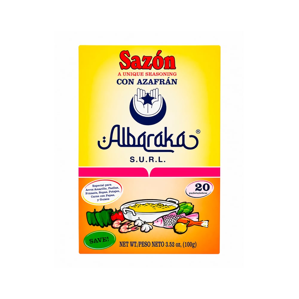 Sazón con azafrán Albaraka (100 g / 3.52 oz) - Imagen 1