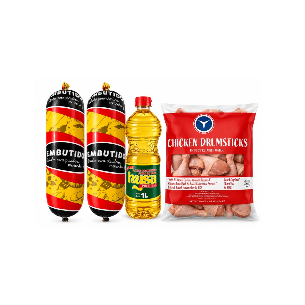 Mortadella mixta de cerdo y pollo + Aceite de soya puro +  Muslos de pollo - Imagen 1