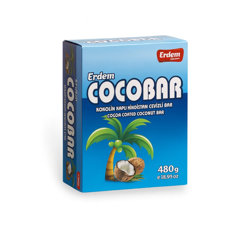 Barra de coco cubierta de chocolate Cocobar Erdem (480 g / 1.06 lb) - Imagen 1